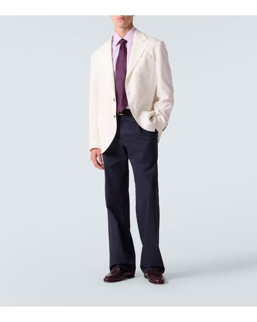 Charvet Pink Striped Cotton Poplin Shirt for men