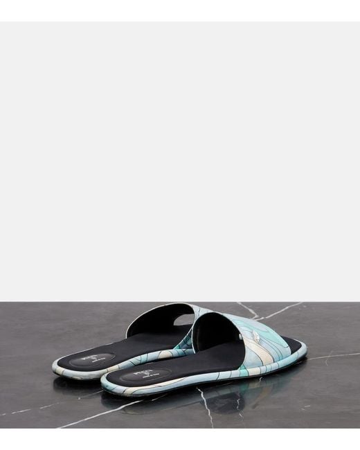 Emilio Pucci White Marmo Slides