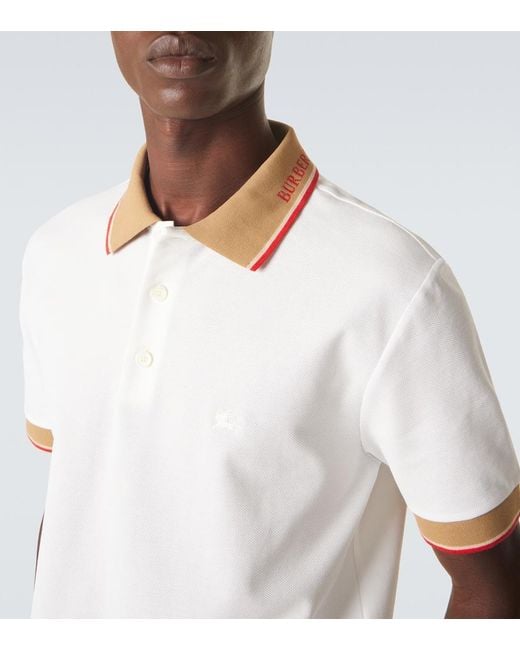 Polo Evan De Algodon Burberry de hombre de color White