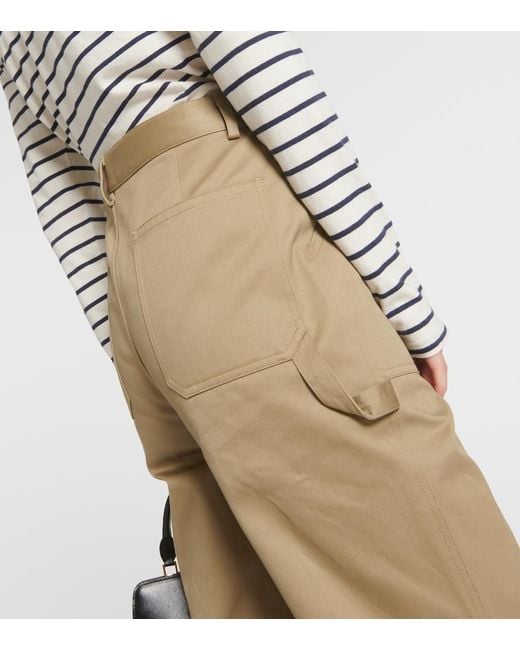 Nili Lotan Natural Quentin High-Rise Cotton Flared Pants