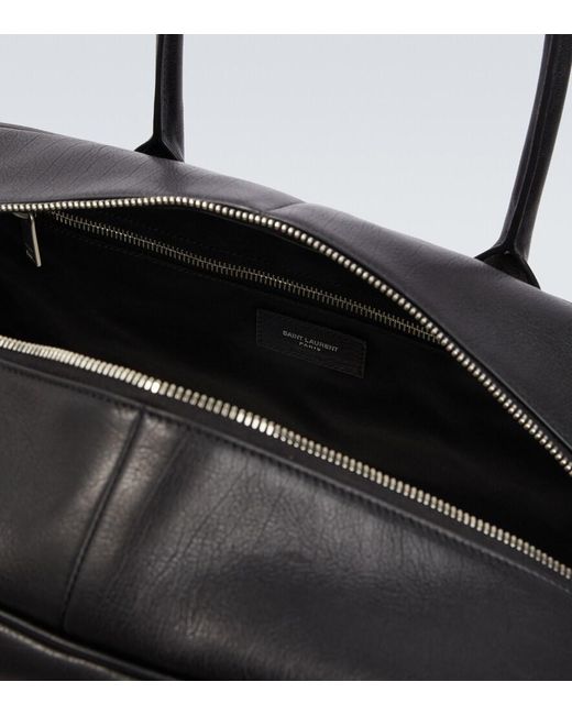 Saint Laurent Black Giant Leather Duffel Bag for men