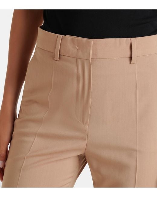 Sportmax Natural Virgin Wool Flared Pants