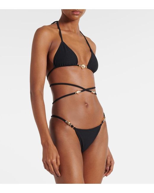 SAME Black Embellished Bikini Bottoms