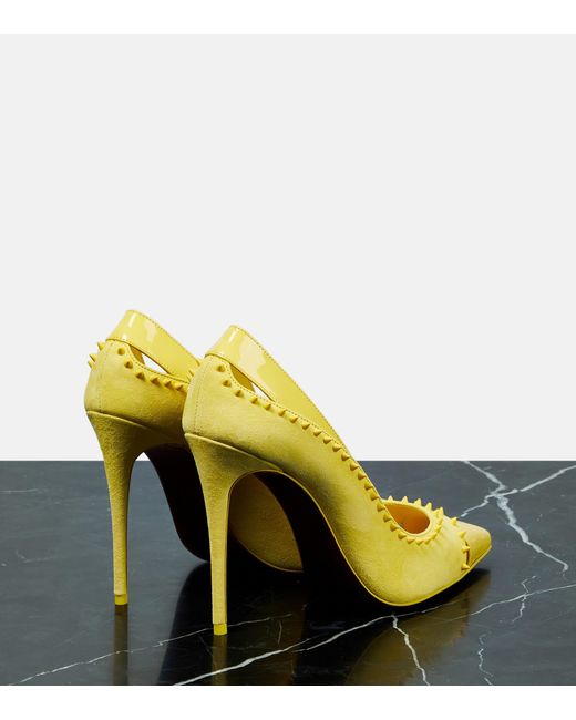 Duvette Spikes 100 Black Patent leather - Women Shoes - Christian Louboutin