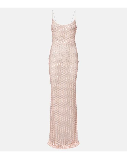 The New Arrivals Ilkyaz Ozel Pink Embellished Gown