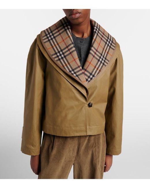 Burberry Green Check Cotton Jacket