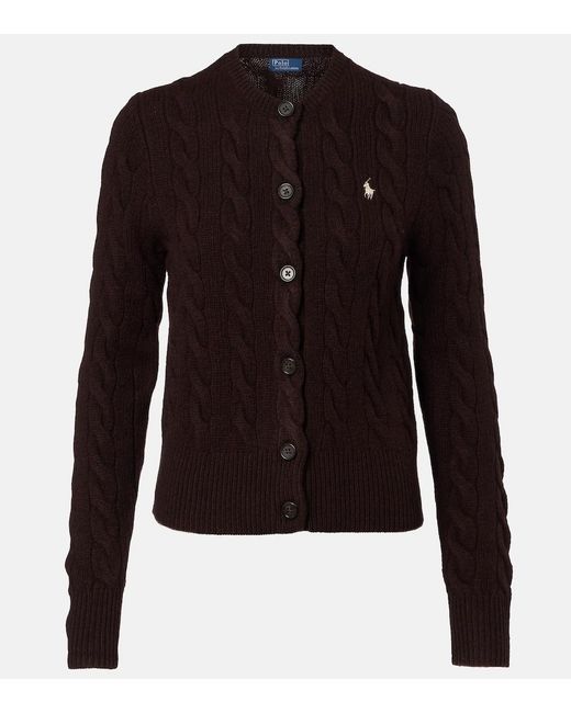 Polo Ralph Lauren Black Cable-Knit Wool And Cashmere Cardigan