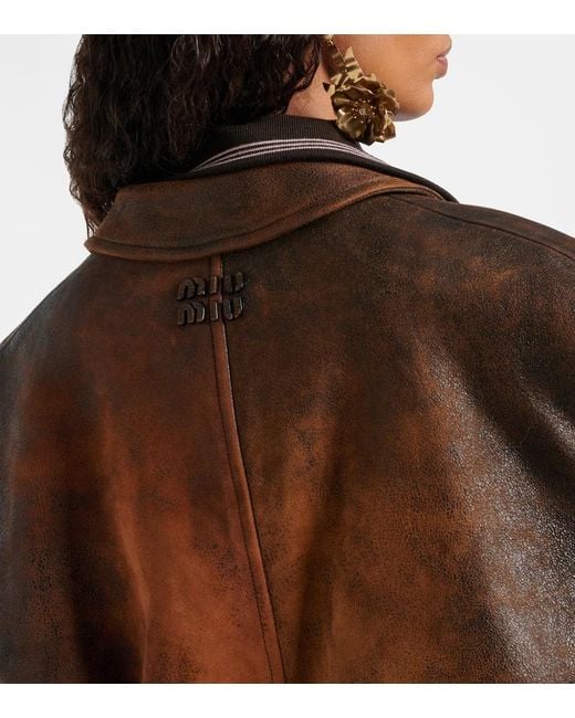 Miu Miu Brown Oversized Suede Jacket
