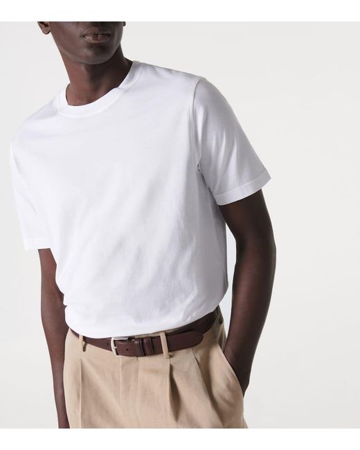 Thom Sweeney White Cotton Jersey T-shirt for men