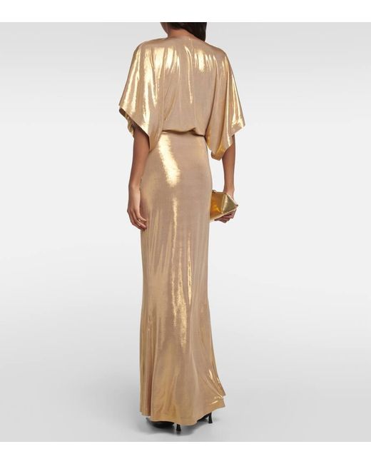 Norma Kamali Obie Metallic Jersey Maxi Dress