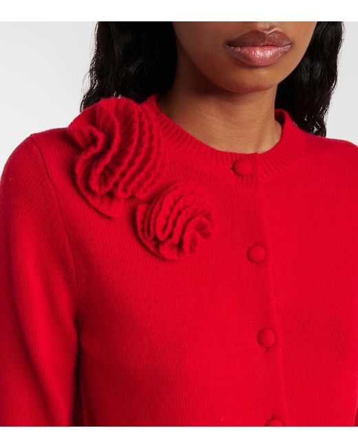 Jardin Des Orangers Red Wool And Cashmere Cardigan