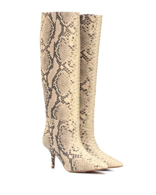 Yeezy Natural Snakeskin-embossed Boots