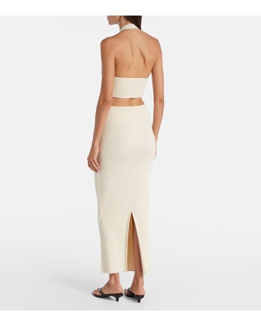 Crop Top De Algodon Wardrobe NYC de color White