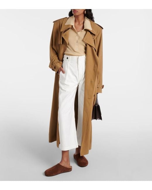 Citizens of Humanity White Payton High-Rise Twill Wide-Leg Pants