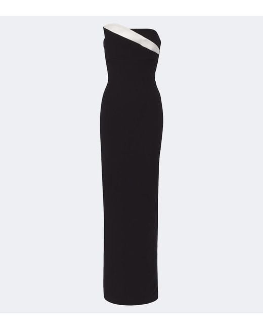 Roland Mouret Black Draped Bustier Gown