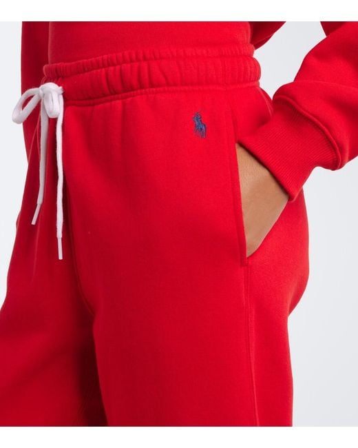Polo Ralph Lauren Red Cotton-Blend Jersey Sweatpants