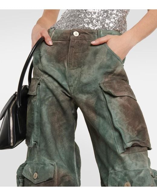 The Attico Gray Fern Oversized Denim Cargo Pants
