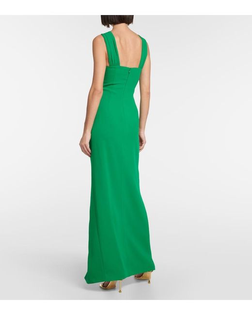Self-Portrait Green Embellished Cutout Crepe Gown