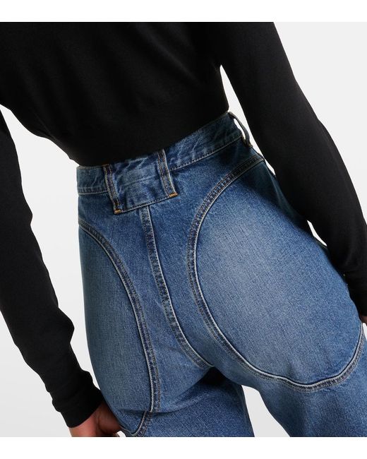 Alaïa Blue High-Rise Slim Jeans