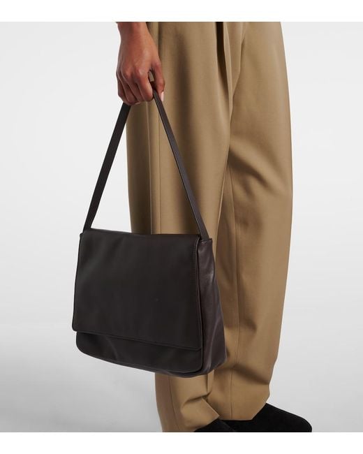 The Row Black Nuance Two Leather Shoulder Bag