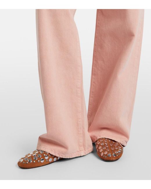 SLVRLAKE Denim Pink Mica Wide-Leg Jeans