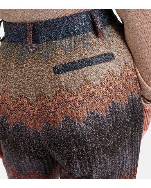 Pantaloni Flared Con Lame A Zig-Zag di Missoni in Gray