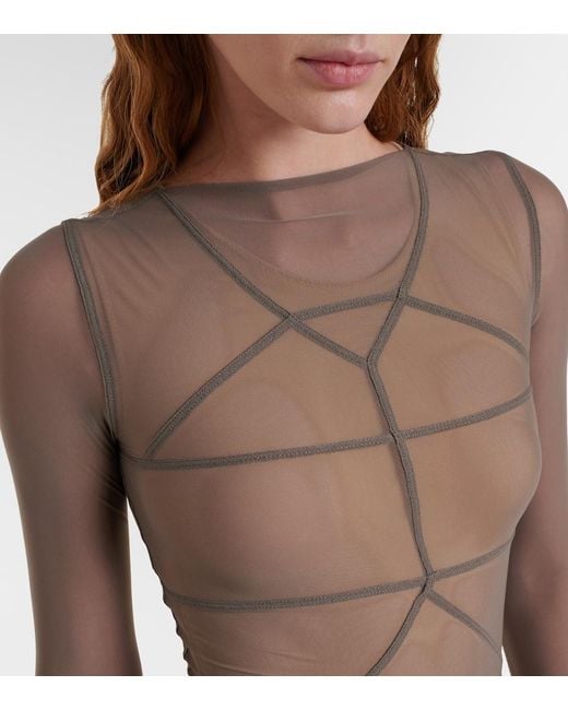 Rick Owens Gray Temple Tulle Gown
