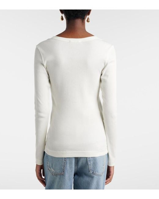 Dolce & Gabbana White Ribbed Cotton Henley Shirt