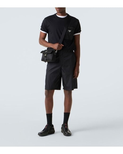 Prada Black America's Cup Leather Sneakers for men