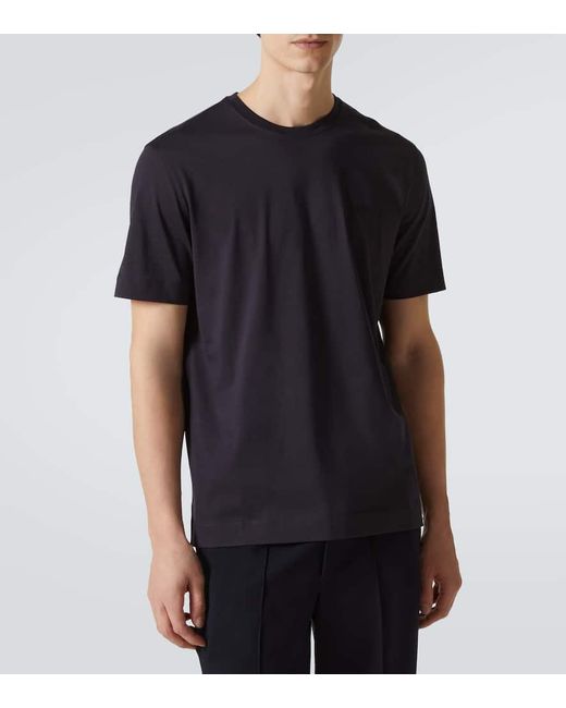 Camiseta De Jersey De Algodon Con Logo Zegna de hombre de color Black