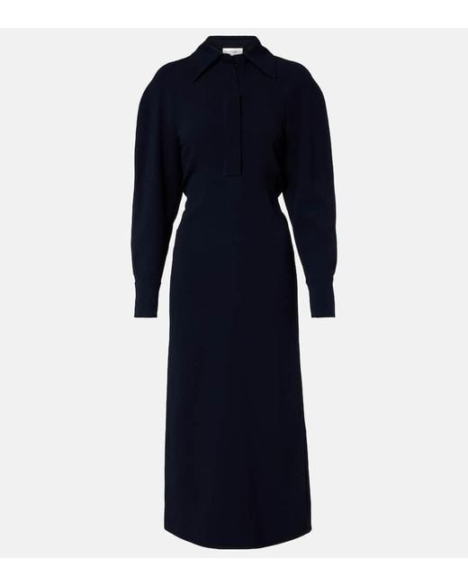 Victoria Beckham Blue Cady Polo Dress