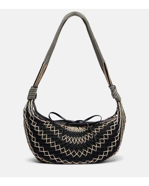 Lemaire Black X Filt Schultertasche Crossiant Aus Mesh