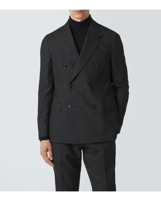 Lardini Black Prince Of Wales Check Suit for men
