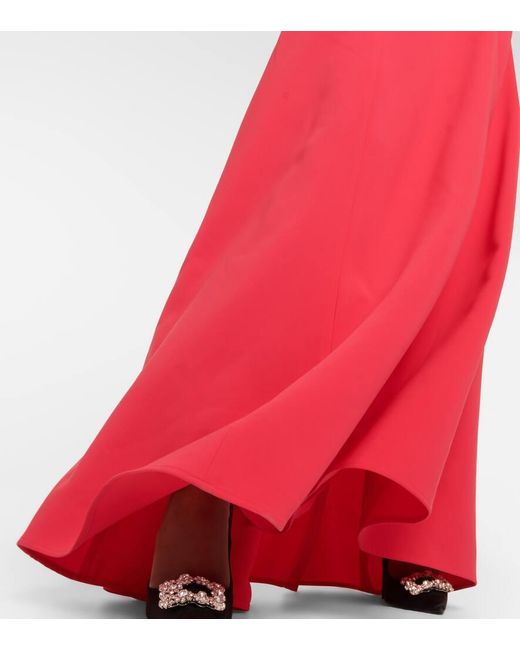Vestido de fiesta de crepe con lazos Carolina Herrera de color Red