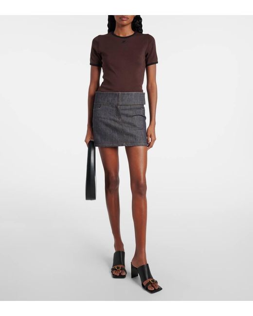 Camiseta De Algodon Con Logo Courreges de color Brown