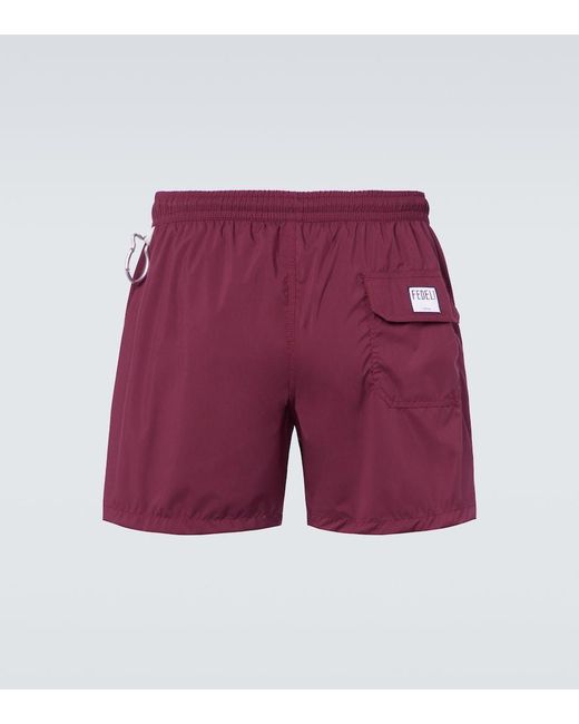 Fedeli Red Madeira Swim Trunks for men