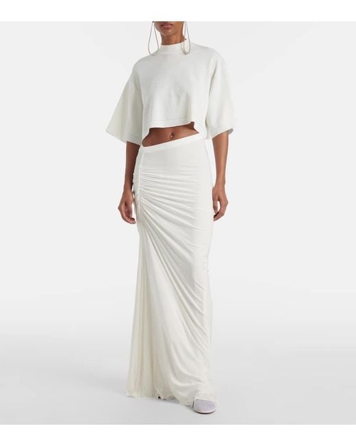 Alaïa White Maxirock Aus Jersey