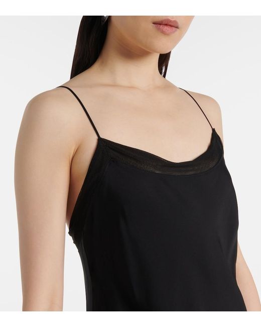 Totême Black Silk Satin Slip Dress