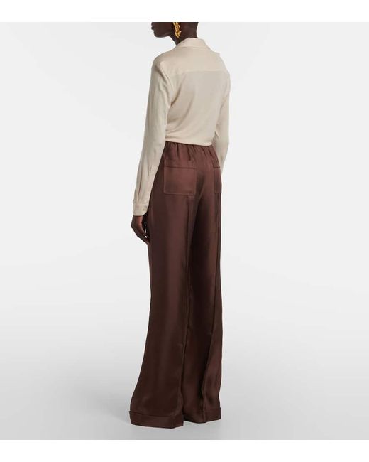 Tom Ford Brown Weite Hose Aus Seiden-Twill