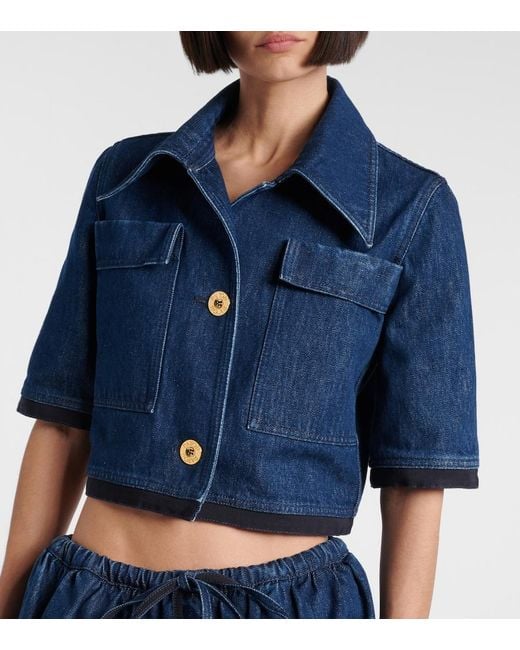 Patou Blue Cropped Denim Jacket