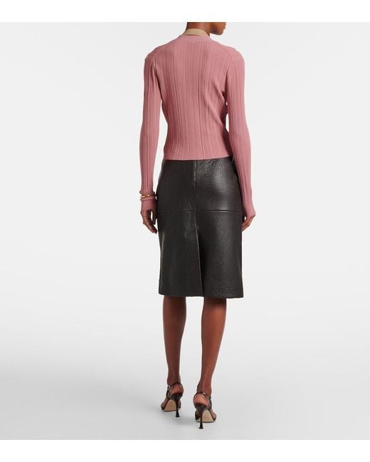 Joseph Pink Sinai Plisse Cardigan