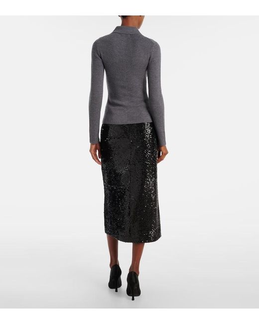 Emilia Wickstead Gray Ambrose Wool Sweater