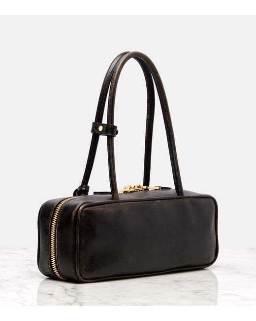 Miu Miu Black Beau Logo Leather Shoulder Bag