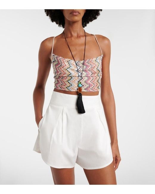 Missoni White Zigzag Crop Top
