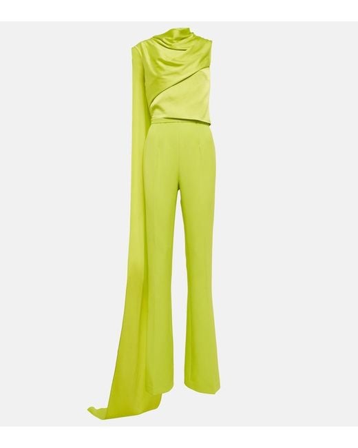 Safiyaa Green Cara Crepe Jumpsuit