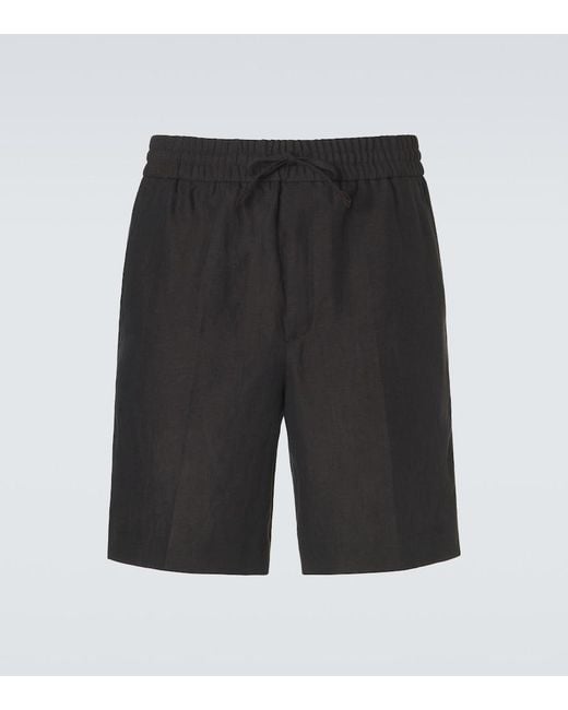 Bermudas De Lino Brioni de hombre de color Black