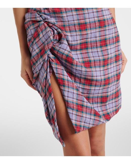 Vivienne Westwood Panther Gathered Linen Miniskirt
