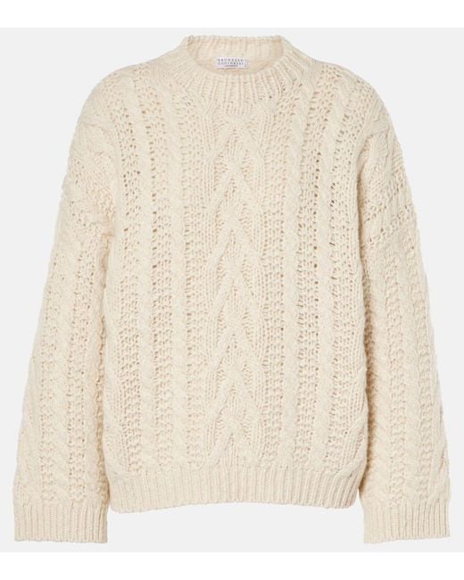 Brunello Cucinelli Natural Wool And Cashmere Sweater