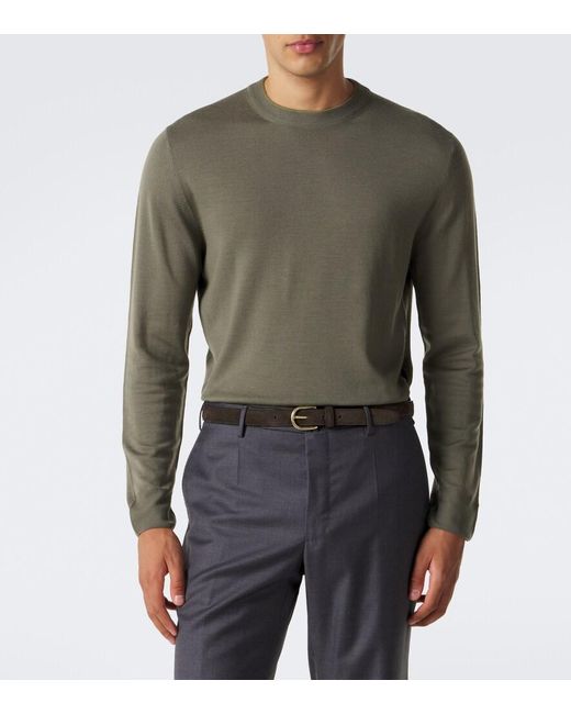 Canali Green Wool Sweater for men