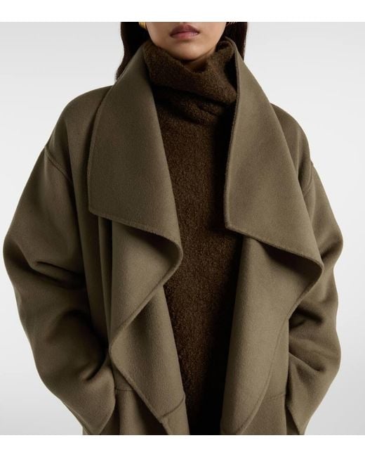 Totême Brown Wool And Cashmere Double Coat